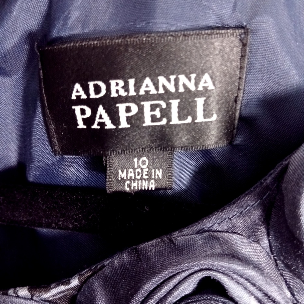 Adrianna Papell Dress Womens 10 Blue Floral Sheath Rosette Cocktail‎ Party NWOT - Picture 7 of 8